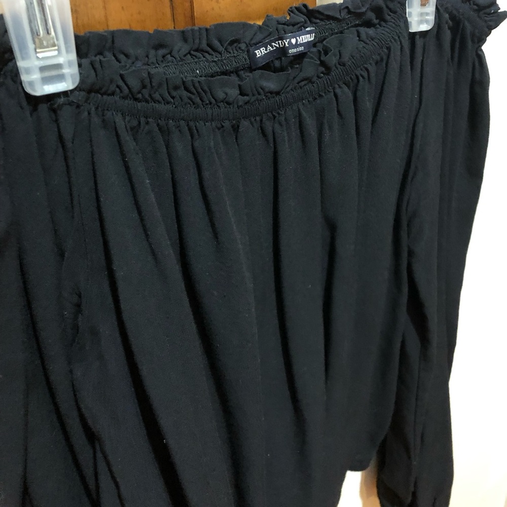 Brandy Melville Long Sleeve Cinched Crop Top (OS)